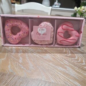 Pink Heart-Shaped  Resin Donut Hearts